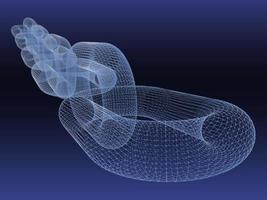 Block chain network concept 3d technology, background made of circle lines and particles. 3D rendering. photo