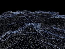 concepto de red de cadena de bloques tecnología 3d, fondo hecho de líneas circulares y partículas. representación 3d foto