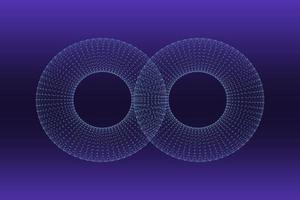 Block chain network concept 3d technology, background made of circle lines and particles. 3D rendering. photo