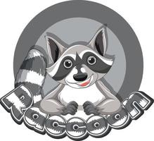 Font design for raccoon in gray vector