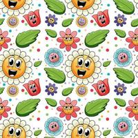 Seamless background with colorful flowers vector