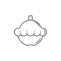 icono de contorno de calabaza pattypan vector