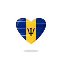 Barbados flag shaped love illustration vector