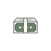 Cartoon icon of floating money bundles vector