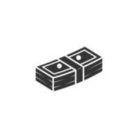 Silhouette icon of floating money bundles vector