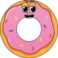 Donut cartoon character on white background vector