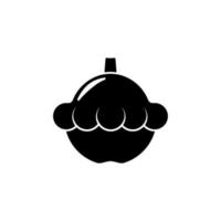 Silhouette icon of pattypan squash vector