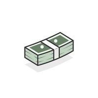 Cartoon icon of floating money bundles vector