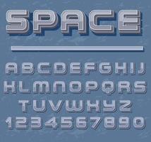 A set of English alphabet space font vector