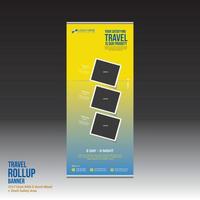 travel vector roll up banner design