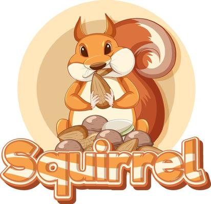 Sticker design with squirrel