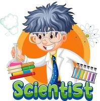 Scientist doing science experiment in the lab vector