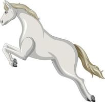 dibujos animados de salto de caballo blanco vector