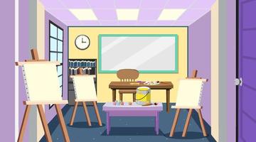 School art classroom interior concept vector