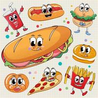 Seamless background with food theme vector