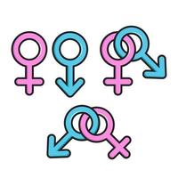 gender of male and female icon vector