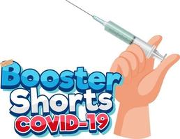 Booster shorts covid 19 vaccine logo vector