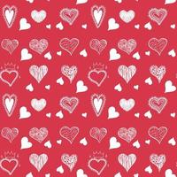 Seamless doodle heart pattern vector