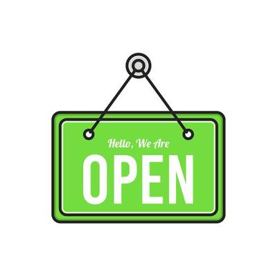 open sign for store template