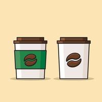 paper cup of hot coffee vector