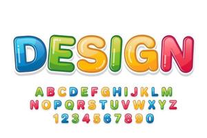 decorative colorful Font and Alphabet vector