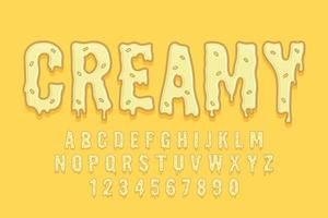 decorative creamy Font and Alphabet vector