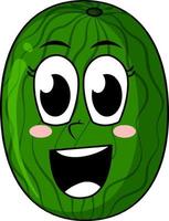 Watermelon with happy face vector