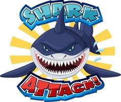 diseño de palabras para ataque de tiburón vector