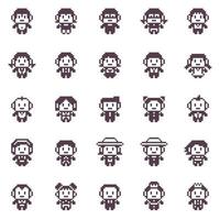 Pixel art character people 8 bit vector illustrator colection