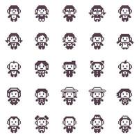 Pixel art character people 8 bit vector illustrator colection