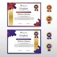 Modern Geometric Purple Fractal Certificate Design Template vector