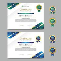 Simple Green and Blue Geometric Certificate Design Template vector