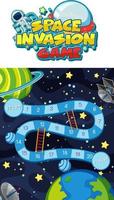 Game template with space theme background vector