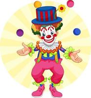 Colourful clown cartoon character vector