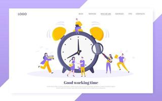 Good working time or effective time management business concept. vector