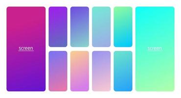 Pastel gradient smooth and soft vibrant color background set. vector