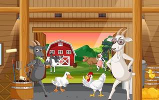 Many animals in the farm vector