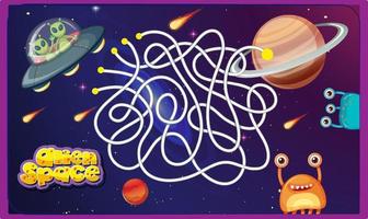 diseño de juegos con extraterrestres en el fondo del espacio vector