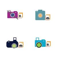 Camera with photo icon vector background