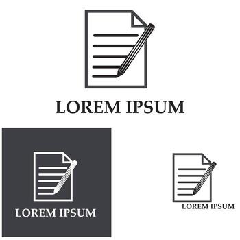 Write Document User Interface Outline Icon Logo Vector Illustration