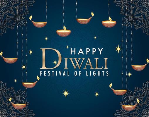 Happy Diwali festival of lights poster