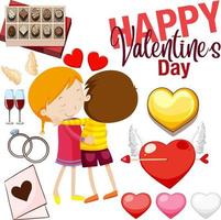 Valentine theme with boy and girl hugging vector