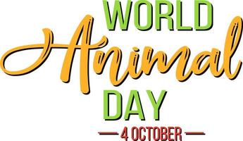 World Animal Day word banner vector