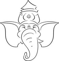 Indian elephant god on white background vector