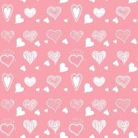 Seamless doodle heart pattern vector