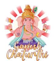 feliz ganesh chaturthi cartel vector