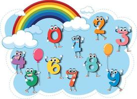 Set of number 0 to 9 for kids vector