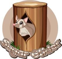 Sugar glider in the log vector