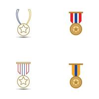 Medal icon vector background template illustration