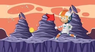 Scene with astronaut in space vector